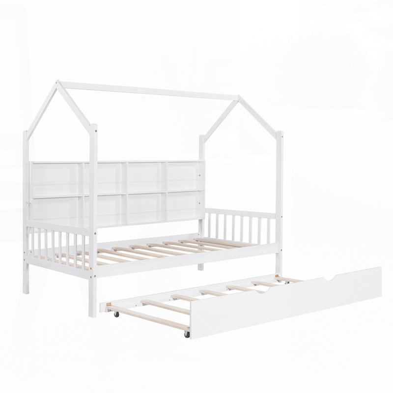 Lit simple en bois avec lit gigogne, Simple