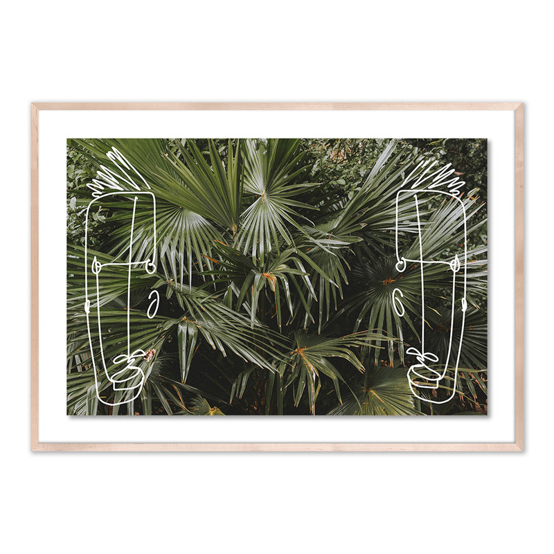 Many Faces 90 Print by Chloe Besson, 34" H x 48" W x 2.5" D, Natural