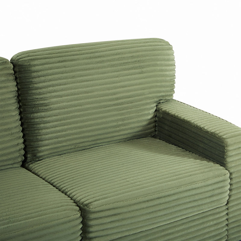 Canapé modulaire Canapé modulaire rembourré de 125,2 po avec repose-pieds mobile et poches de rangement latérales pour le salon