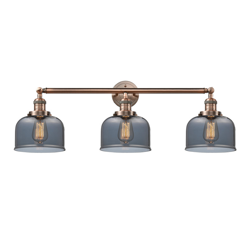 Placencia 3 - Light Dimmable Vanity Light, Plated Smoked, Antique Copper, 6 Watt Vinage LED Bulb