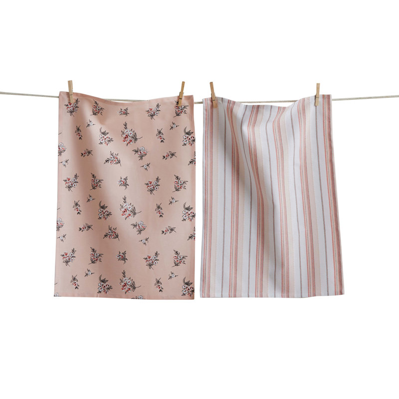 Peach Roses Dishtowel Set  Everyday Kitchen Towels, Machine Washable  Perfect for Home Cooking