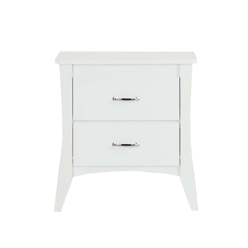 MDF Wooden Nightstand With 2 Drawers