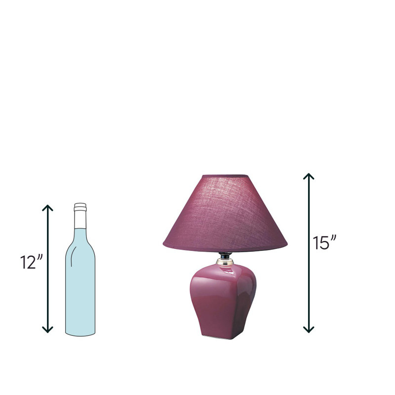 Ceramic Lamp, Burgundy