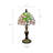 Garmond Tiffany Mini Table Lamp Stained Glass Green Leaves 8"W*8"D*15"H-2076443814