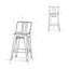 Tabouret de comptoir 24 po en métal de 24 po blanc - Design moderne avec dossier et repose-pieds incurvés pour un soutien imbattable, hauteur confort (2), finition élégante de style industriel