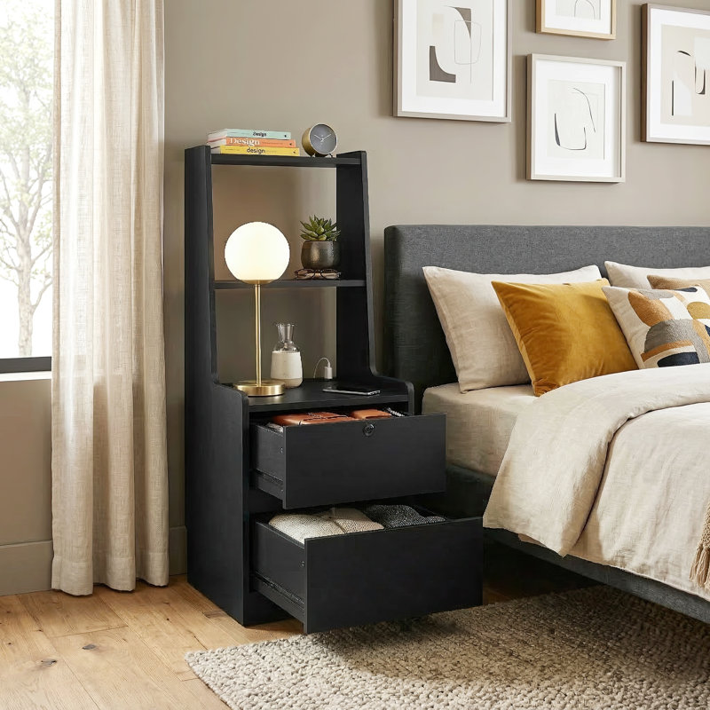Table de chevet Jeannine, Noir