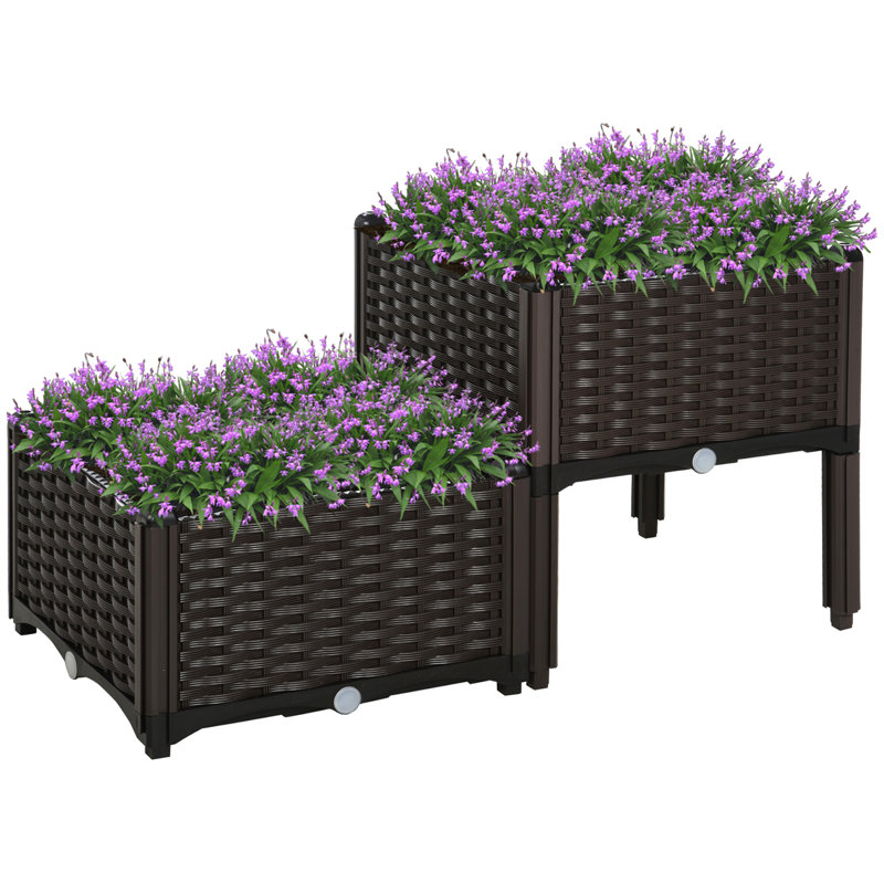 Versatile Self-Watering Raised Garden Bed for Various Plants and Spaces