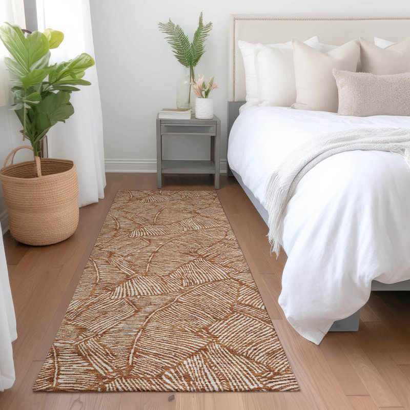 Premium Machine Washable Prisco Paprika Rug, Runner 2'3" x 7'6"