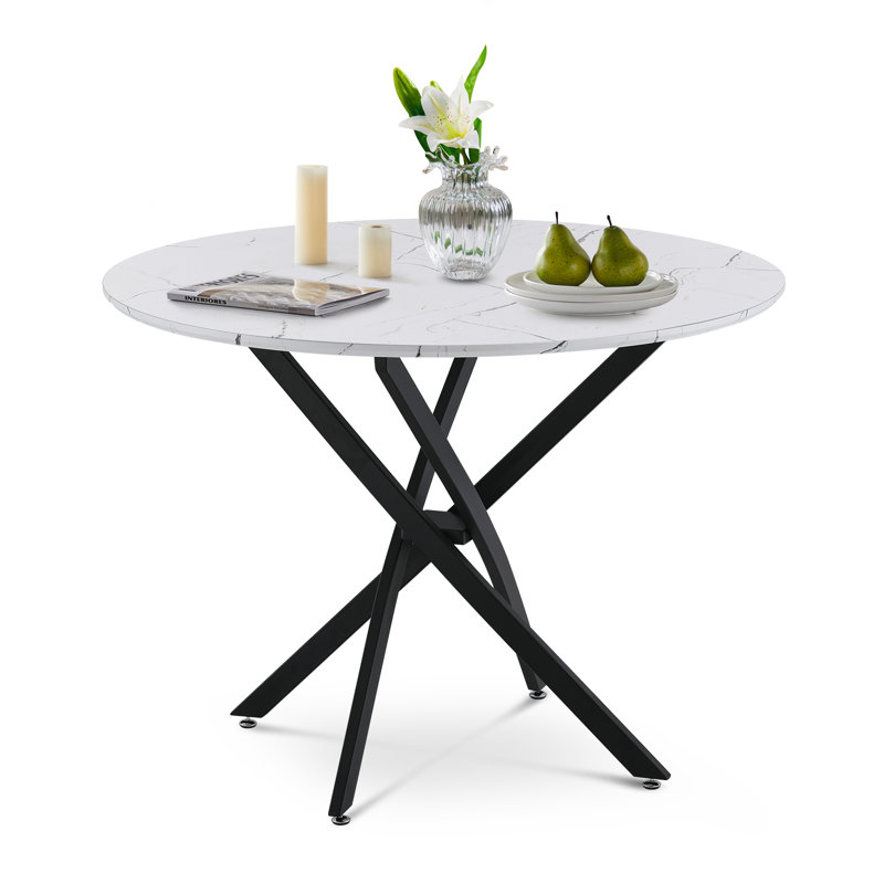 Bassano Round Metal Base Dining Table