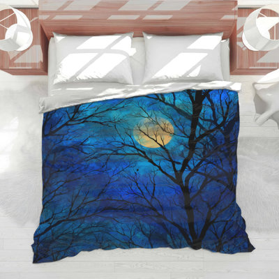 Moonlit Trees Bedding Nature Comforter Bohemian Boho