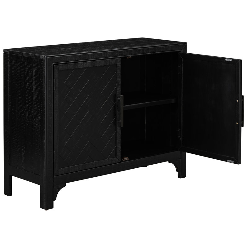 Black 40'' Cabinet With Vintage Style, Adjustable Shelves, , For Living & Study, American Style 40'', Shelf, Study Area, Design