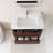 30" Wall Mounted Single Bathroom Vanity In Deep Walnut With White Integrated Ceramic Top-1312036334