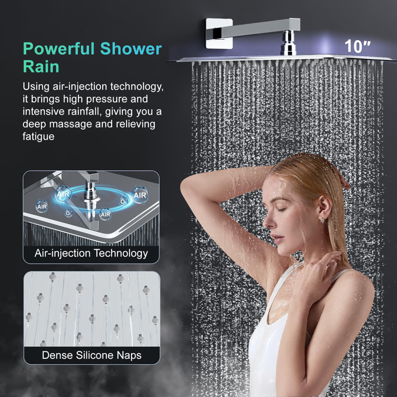 Robinet de douche carré 10 po