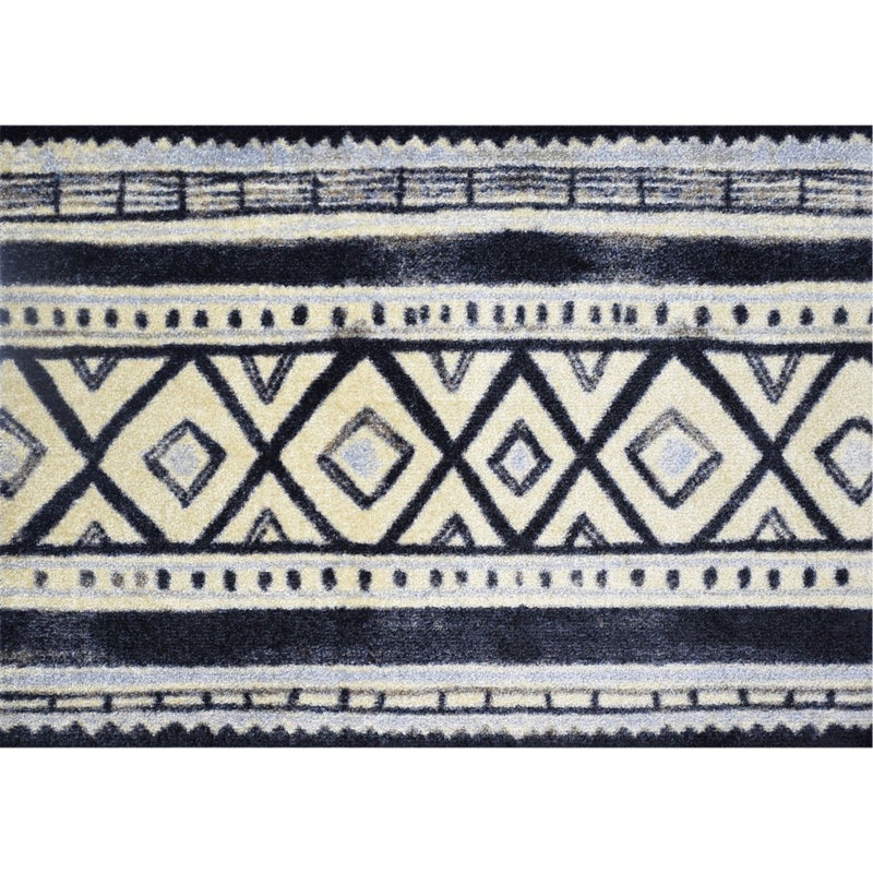 Tapis de sol lavable noir et gris Lawaun, L 20 po x L 27,5 po