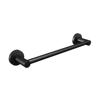 Lava Wall-Mounted 12" Towel Bar - Matte Black, Premium Brass Construction, Installation Hardware Included