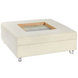 Table basse Austin Allen James - carrée - revêtement crème avec pieds en acrylique transparent