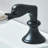Mattle Black Bathroom Faucet-Luxury Swan Shape Sink Faucet 2 handle for Modern Bathroom Design-Deck Mounted Dual Handle Basin Tap- Unique Brass Bird Faucet-123243834