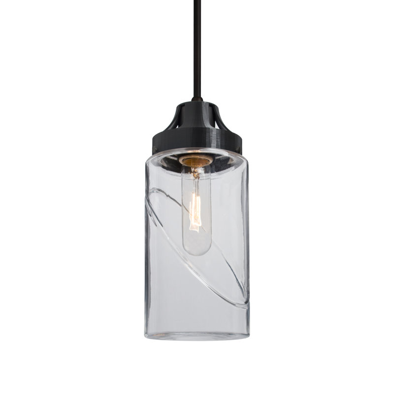 Casen 1 - Light Single Pendant, Black, Clear