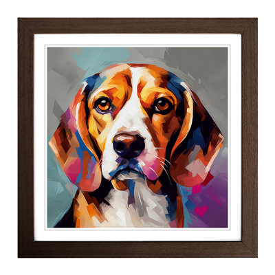 Beagle Gestural Art - Framed Print