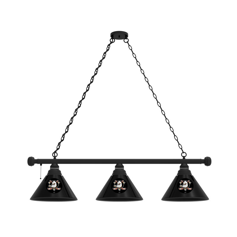3 - Light Pool Table Lights Pendant, Black, Anaheim Ducks