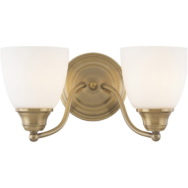 2 - Light Vanity Light, Antique Brass