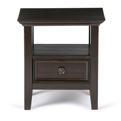Amherst Solid Wood Transitional End Table with Drawer and Shelf