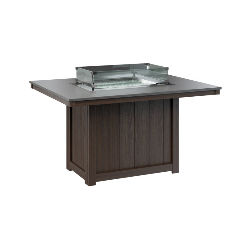 Foyer de table rectangulaire 54 po Berlin Gardens Donoma, Plateau martelé en acier inoxydable avec base en 
