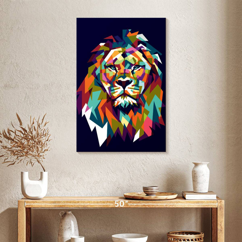 Brampt Lion Head Mosaic, 36" H x 24" W