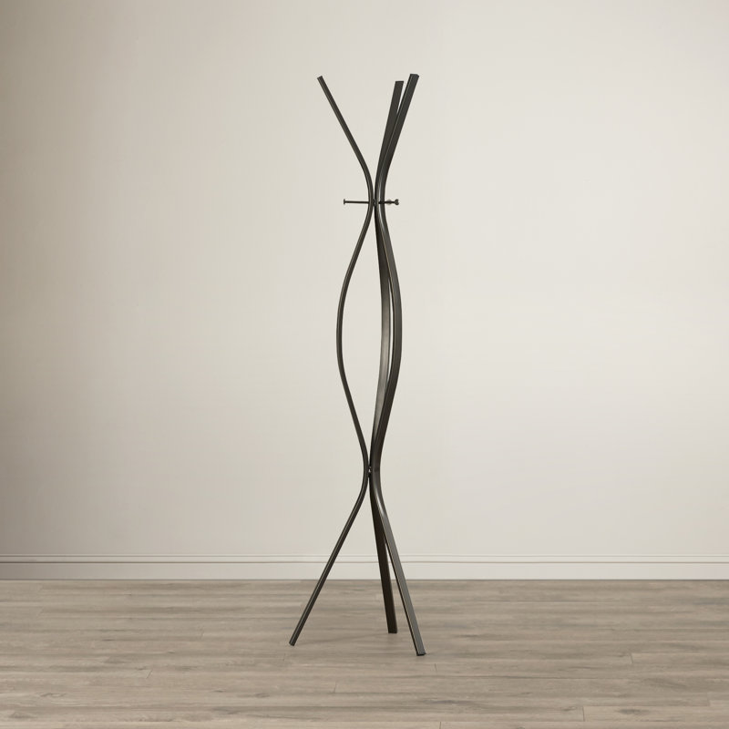 Portemanteau autoportant avec cadre en métal pour la chambre à coucher ou le vestibule, Cappuccino