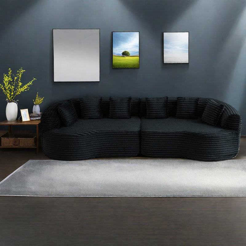 Canapé modulaire en velours côtelé 111,5 pouces Compression Cloud