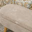 Banc de rangement rembourré et rembourré en polaire beige de 43,3 po avec rangement caché, pieds en bois