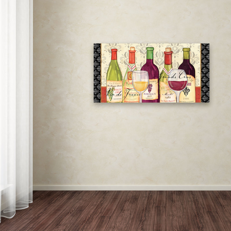 Grand Crus Wine Bottles and Glasses Canvas Art