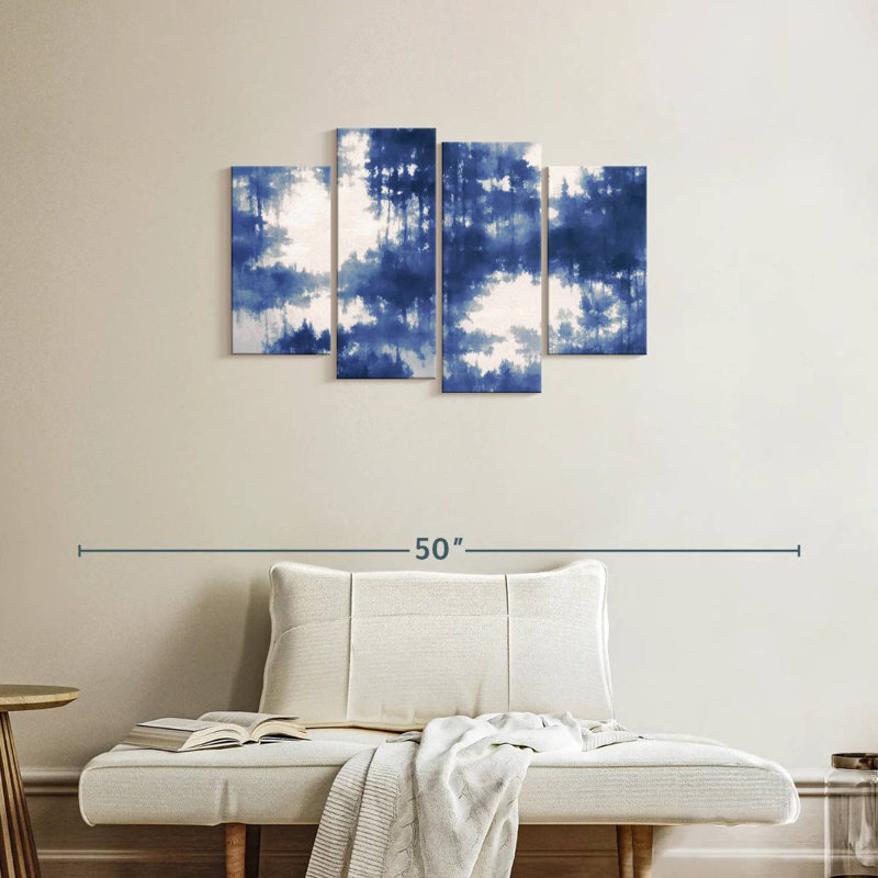 Avery Abstract Blue Forest Reflection, 22" H x 36" W