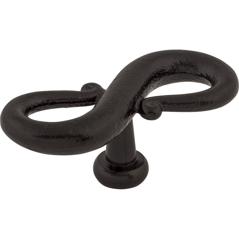 S-Shaped 3 1/4" Length Oval Knob, Patina Black