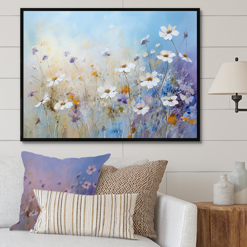 Fleurs de saison charme de ferme I, H 24 po x l 32 po x P 1 po, Cadre flottant noir