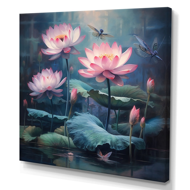 Impression sur toile Lotus Lotus, H 30 po x l 30 po x P 1 po, Toile tendue