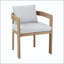 Chaise en aluminium avec structure en teck et coussin gris clair (ensemble de 2)