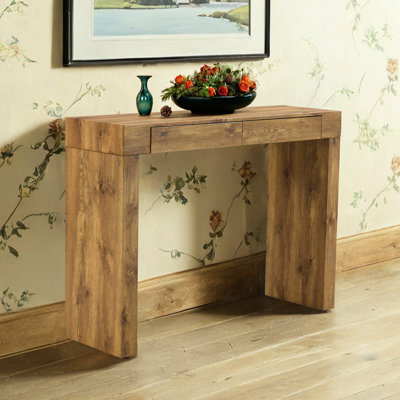 Natural Wood Grain 50 - Inches Long Bar Table, Smooth Finish, Practical Drawer Storage Capacity Inch Operating Drawers, Fine Sanded Edges, Ergonomic Height