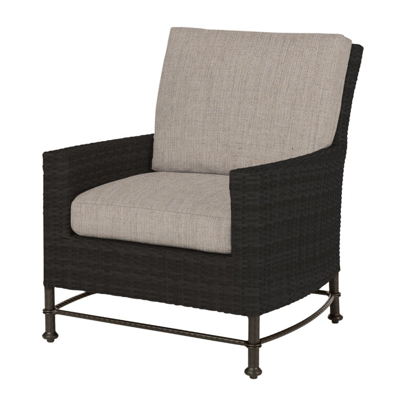 Alexee Woven Lounge Chair Frame with Cushions, Cast Ash Sunbrella® Plainweave, Ash II, Mink