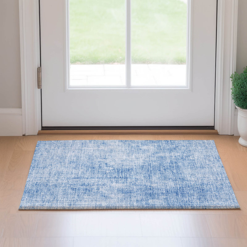 Premium Machine Washable Arnette Blue Rug, Rectangle 1'8" x 2'6"