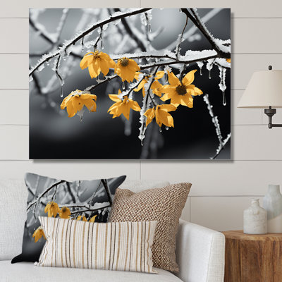 «Yellow and Grey Frozen Elegance II», reproduction sur toile