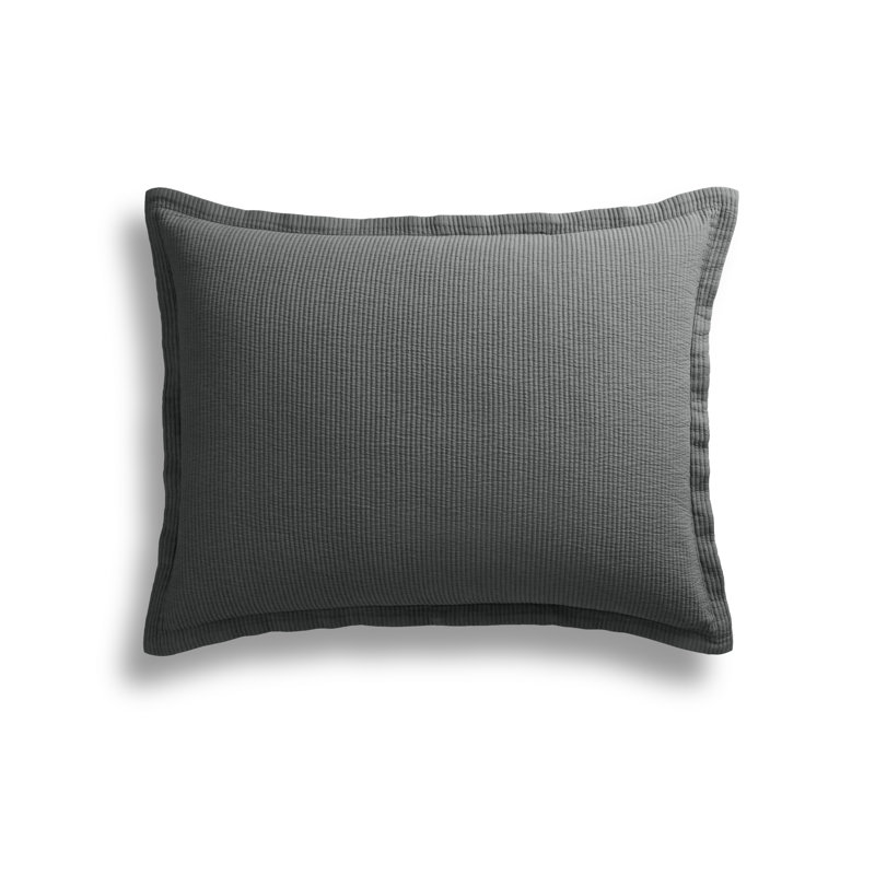 Ripple Coverlet Set, Queen Bedspread + 2 Queen Shams, Charcoal
