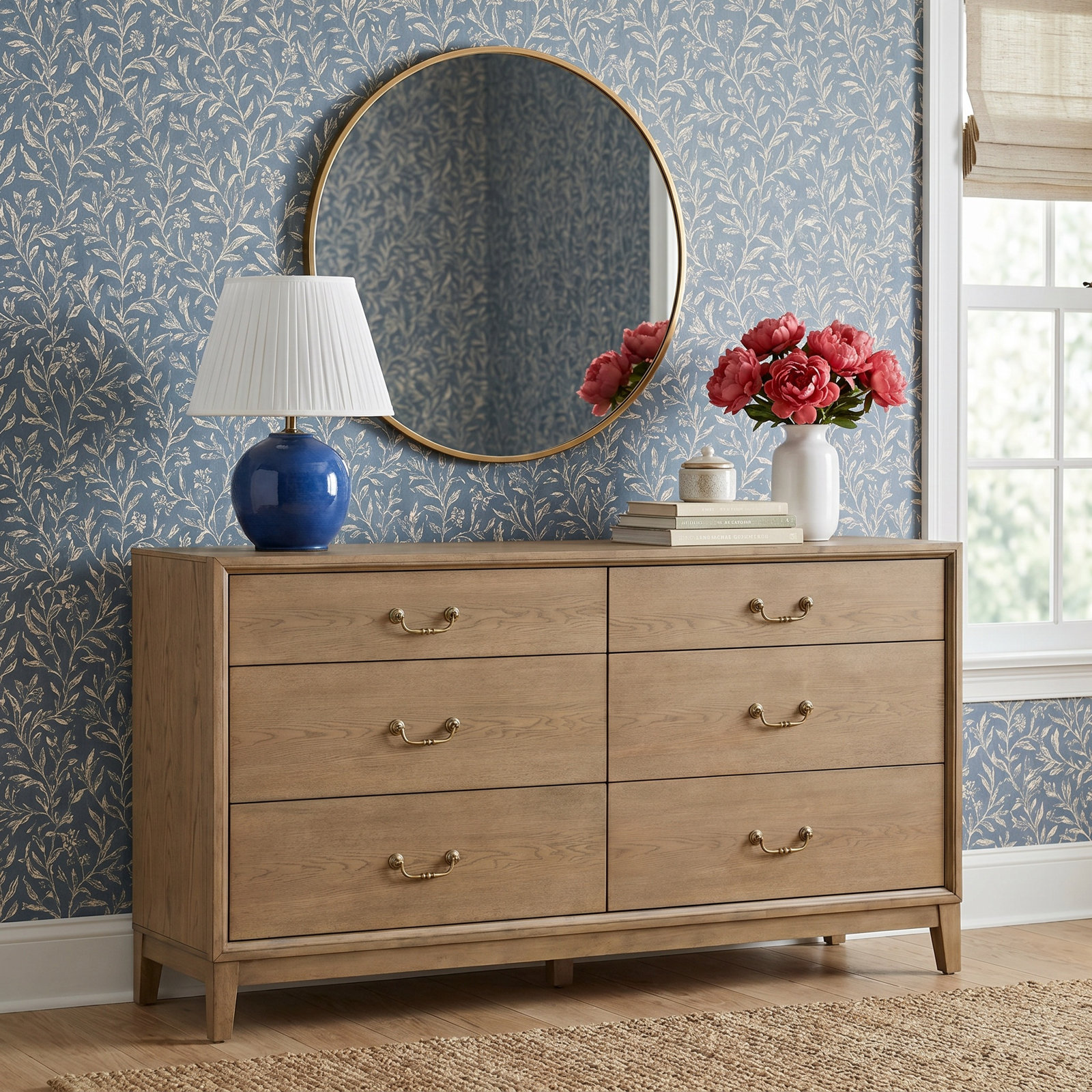 Bartlett 67" Oak Double Dresser, Brown