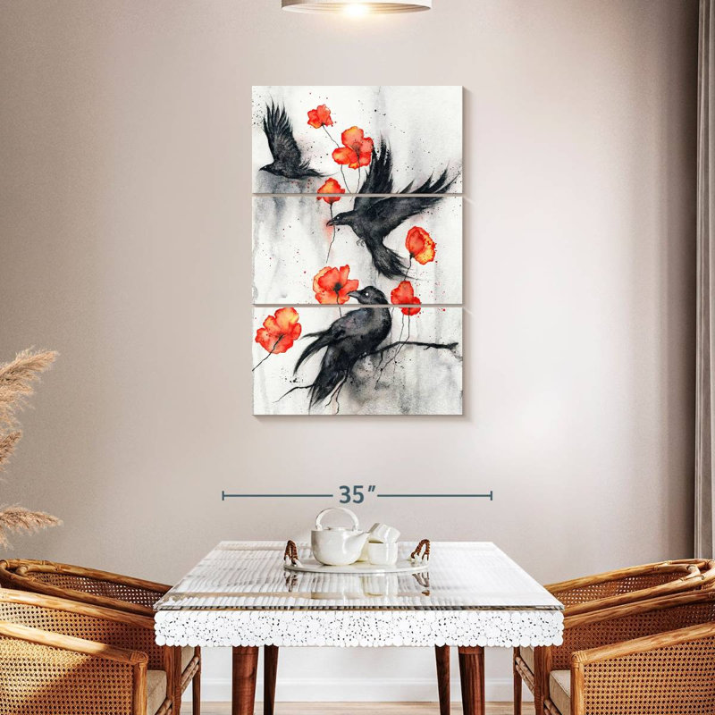 Brampt Ravens, 45" H x 28" W