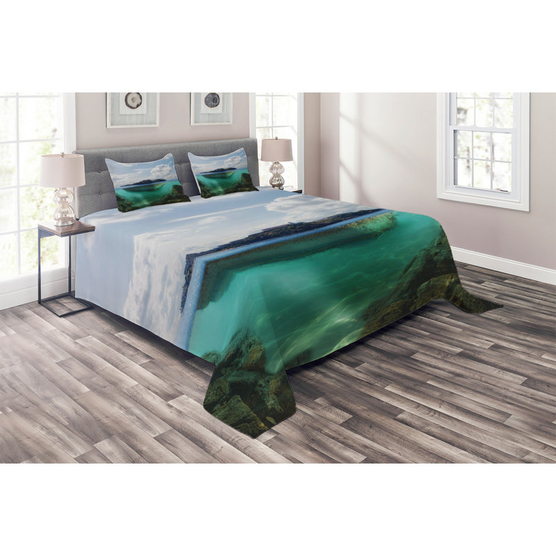Island Modern & Contemporary Polyester Coverlet, King Bedspread + 2 Shams