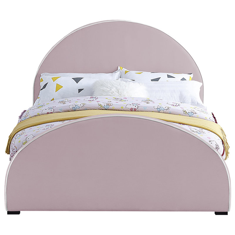 Lit en velours Hilbrand, Double, Velours rose