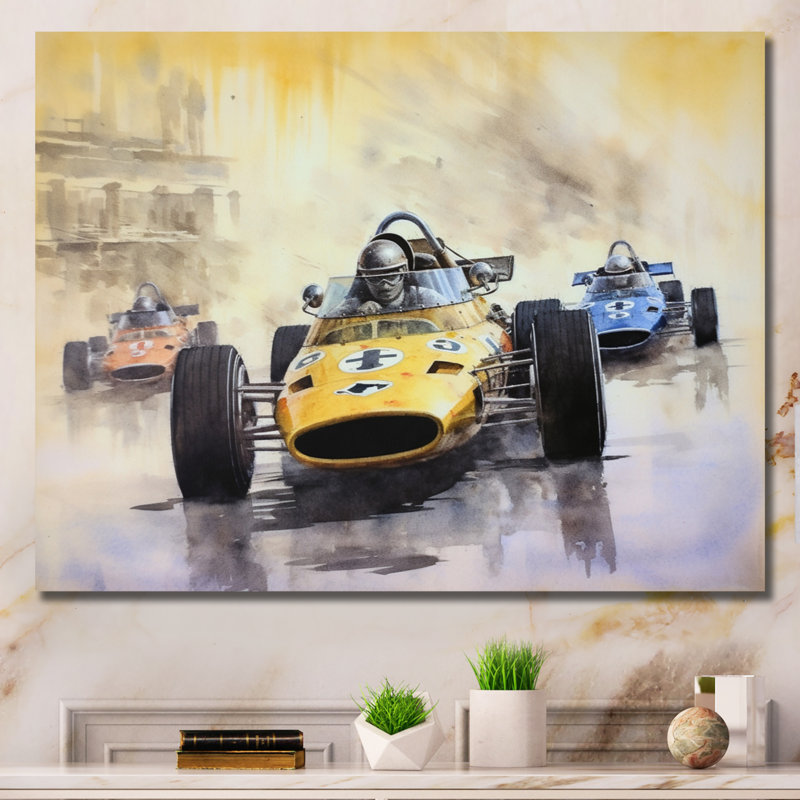 Formule rétro Speedway Rush rétro, H 16 po x l 32 po x P 1 po, Toile tendue