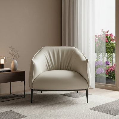 Fauteuil en faux cuir et acier gris clair Gracie Mills