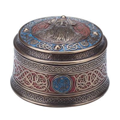 Boîte de bibelot viking en résine de polyester 3,94 po