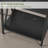 Industrial Black Nightstand with Charging Station, Rustic Bedside Table-377009667-375396293